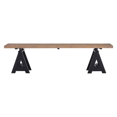 Orsina Hampstead Pine Wood Dining Bench – Industrial Iron Trestle