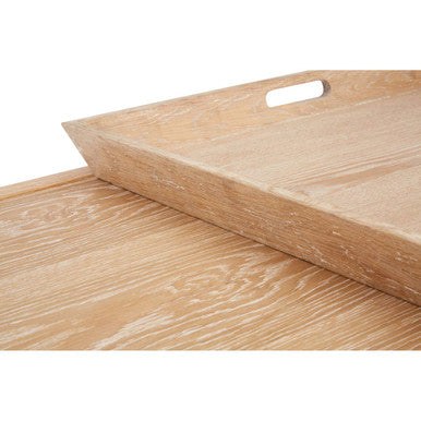 Orsina Holland Oak Coffee Table with Steel Legs and 2 Serving Trays