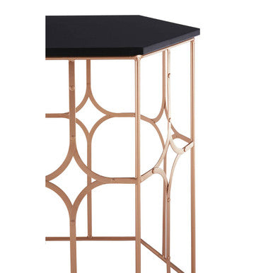 Orsina Hexagon Nesting Side Tables | Set of 2 Black and Rose Gold