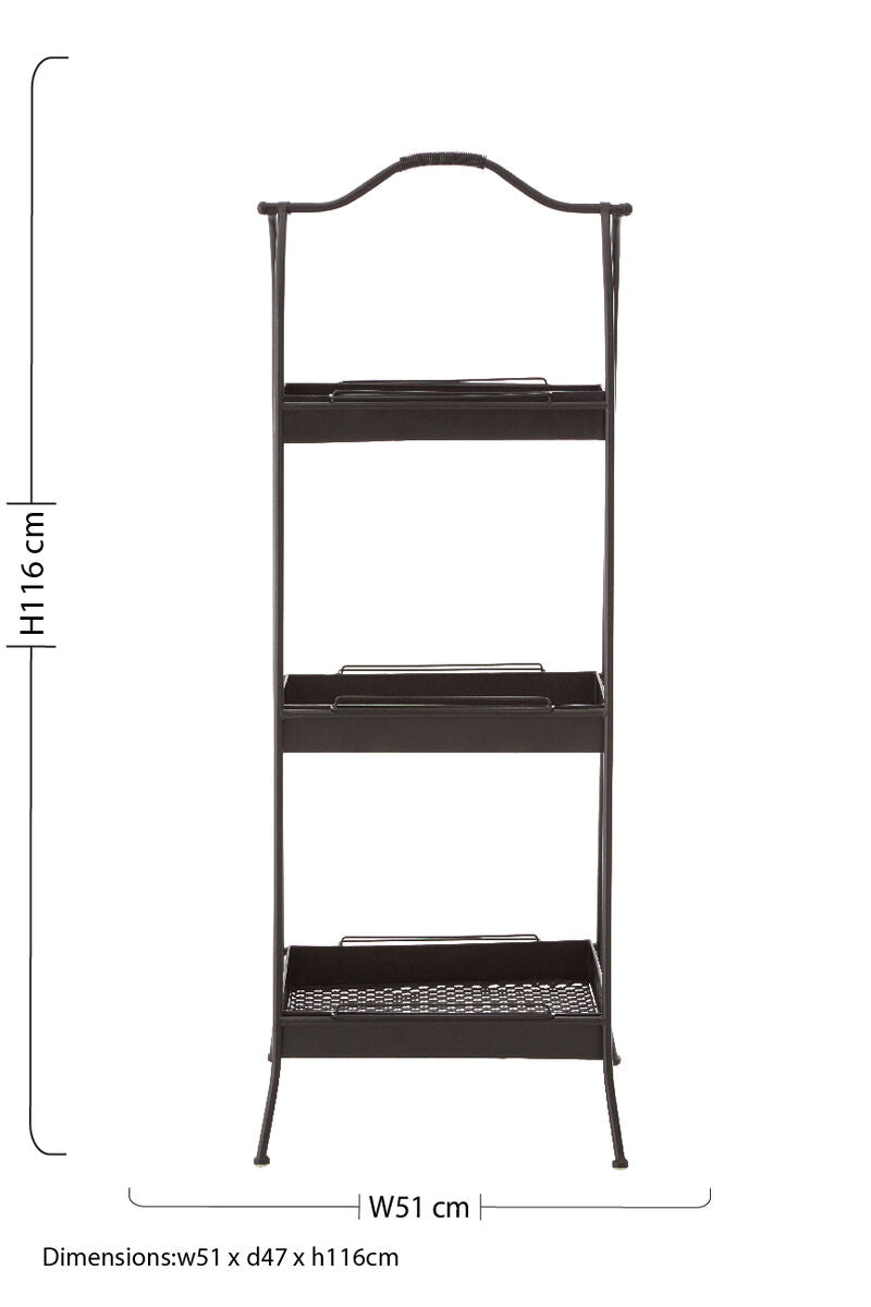 Orsina Lexa Black Metal Storage Rack – Modular A-Frame Shelving Unit