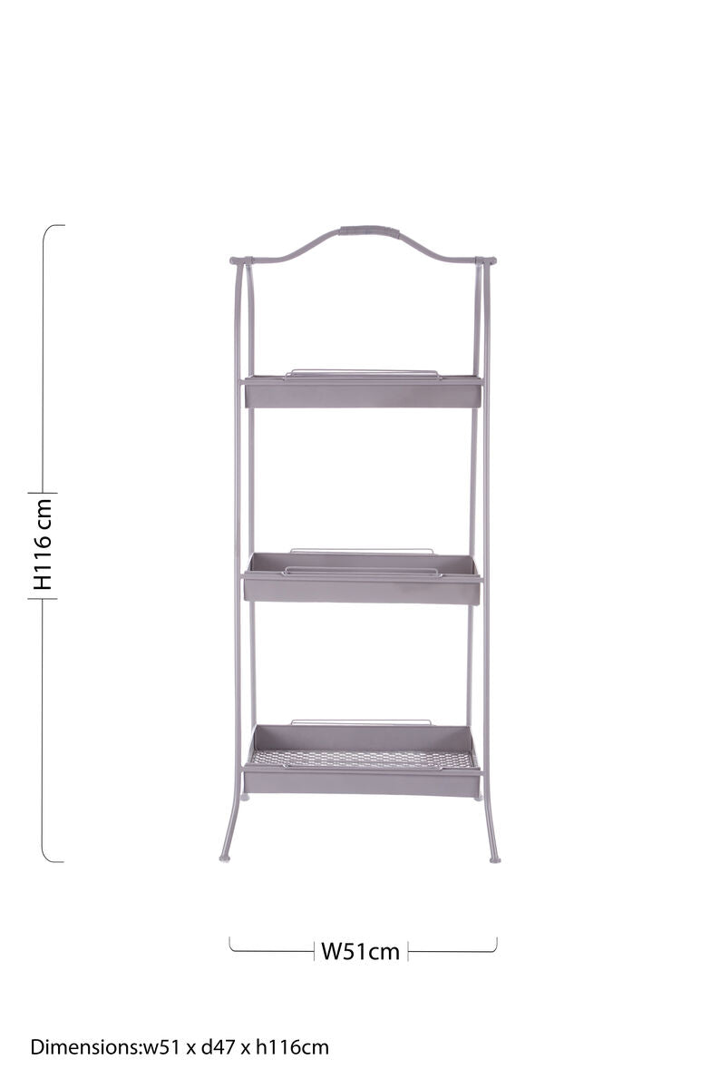 Orsina Lexa Grey Metal Storage Rack – Slim A-Frame Minimalist Organizer