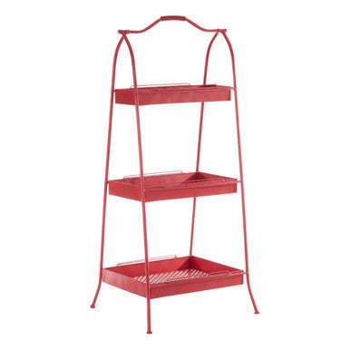 Orsina Lexa Red Metal Storage Rack – Slim A-Frame Shelving Unit