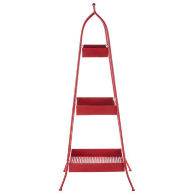 Orsina Lexa Red Metal Storage Rack – Slim A-Frame Shelving Unit