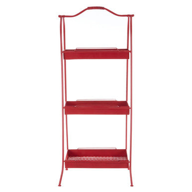 Orsina Lexa Red Metal Storage Rack – Slim A-Frame Shelving Unit