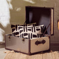 Orsina Kensington Brown and White Cowhide Storage Trunk Chest