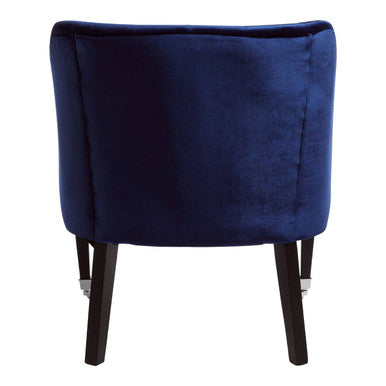 Orsina Darwin Blue Velvet Lounge Chair – Button Tufted Accent Seat