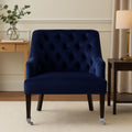 Orsina Darwin Blue Velvet Lounge Chair – Button Tufted Accent Seat