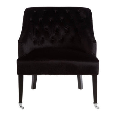 Orsina Darwin Black Velvet Accent Chair – Tufted Modern Armchair
