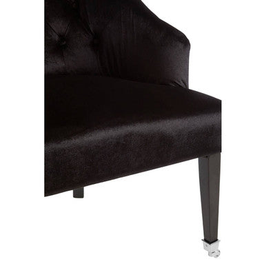 Orsina Darwin Black Velvet Accent Chair – Tufted Modern Armchair
