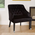 Orsina Darwin Black Velvet Accent Chair – Tufted Modern Armchair