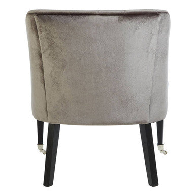 Orsina Darwin Grey Velvet Accent Chair – Tufted Button Armchair