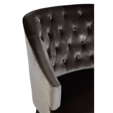 Orsina Darwin Grey Velvet Accent Chair – Tufted Button Armchair