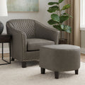Orsina Derby Grey Faux Leather Tub Chair and Footstool Set