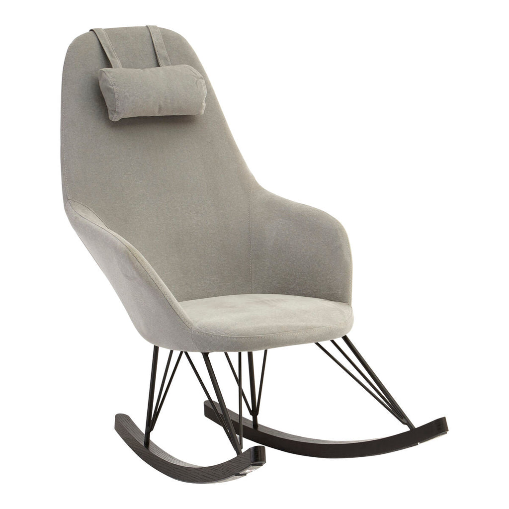 Orsina Kolding Grey Fabric Rocking Chair with Black Oak Veneer Legs