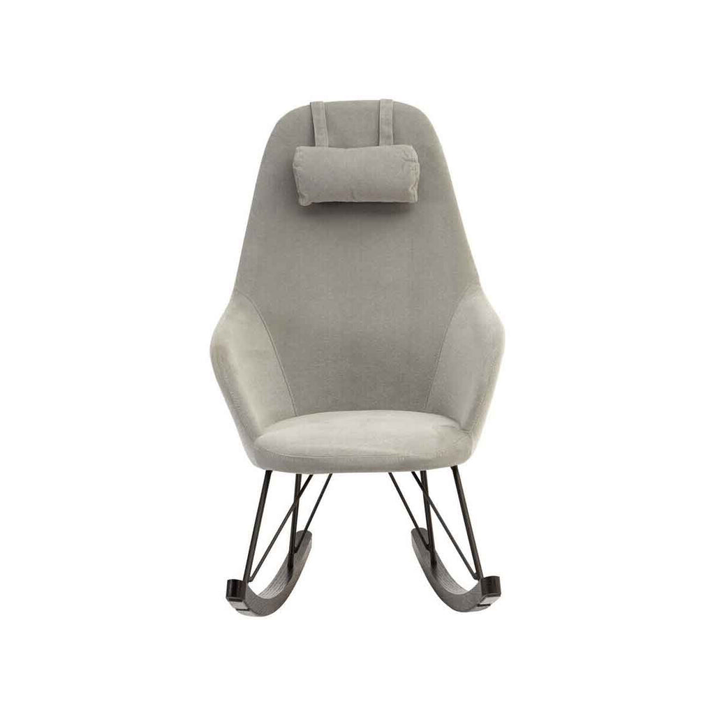 Orsina Kolding Grey Fabric Rocking Chair with Black Oak Veneer Legs