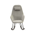 Orsina Kolding Grey Fabric Rocking Chair with Black Oak Veneer Legs