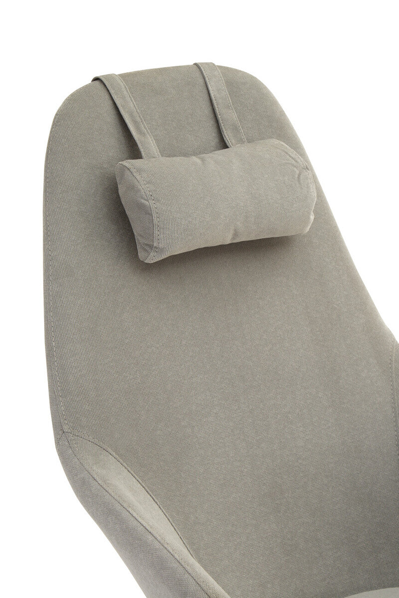 Orsina Kolding Grey Fabric Rocking Chair with Black Oak Veneer Legs