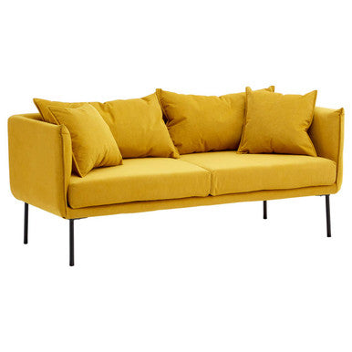 Orsina Kolding 2 Seater Yellow Sofa | Modern Fabric Loveseat
