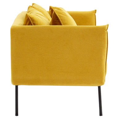 Orsina Kolding 2 Seater Yellow Sofa | Modern Fabric Loveseat