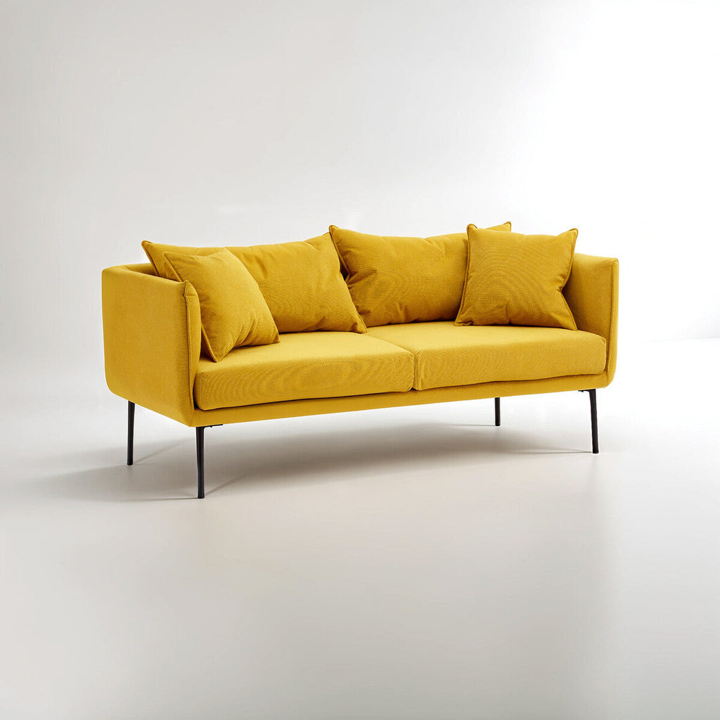 Orsina Kolding 2 Seater Yellow Sofa | Modern Fabric Loveseat