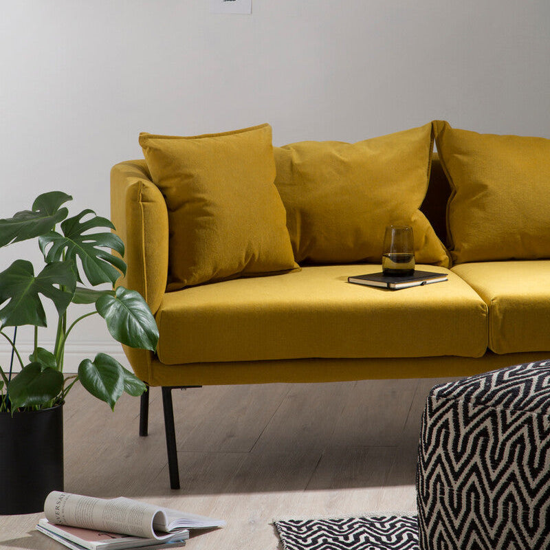 Orsina Kolding 2 Seater Yellow Sofa | Modern Fabric Loveseat