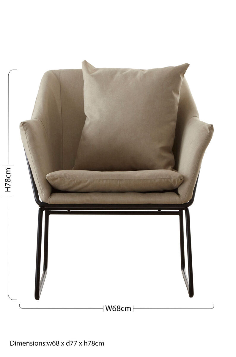 Orsina Stockholm Stone Armchair | Scandinavian Fabric Accent Chair