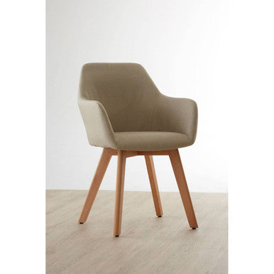 Orsina Stockholm Stone Fabric Armchair – Modern Minimalist Dining Chair