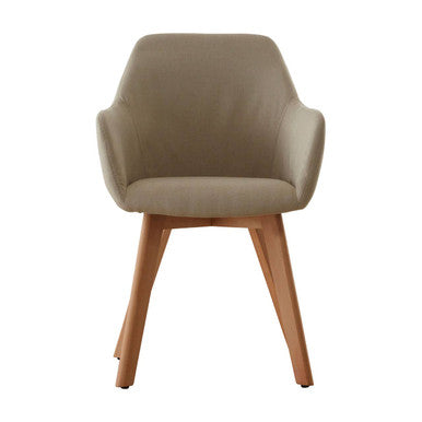 Orsina Stockholm Stone Fabric Armchair – Modern Minimalist Dining Chair