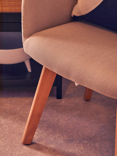 Orsina Stockholm Stone Fabric Armchair – Modern Minimalist Dining Chair