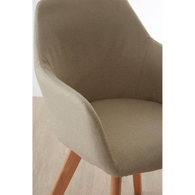 Orsina Stockholm Stone Fabric Armchair – Modern Minimalist Dining Chair
