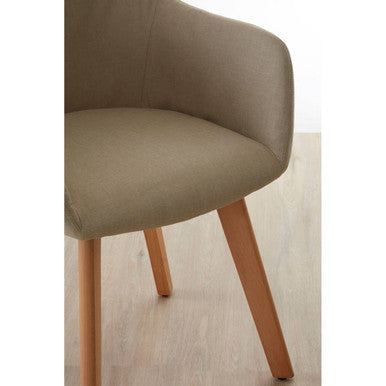 Orsina Stockholm Stone Fabric Armchair – Modern Minimalist Dining Chair
