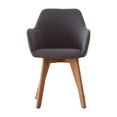 Orsina Stockholm Grey Fabric Dining Chair with Beechwood Legs