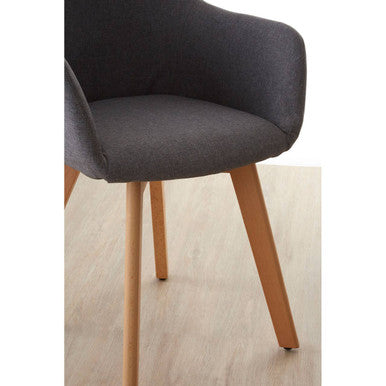 Orsina Stockholm Grey Fabric Dining Chair with Beechwood Legs