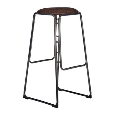 Orsina Dalston Mocha Bar Stool – Industrial Gunmetal Metal Legs