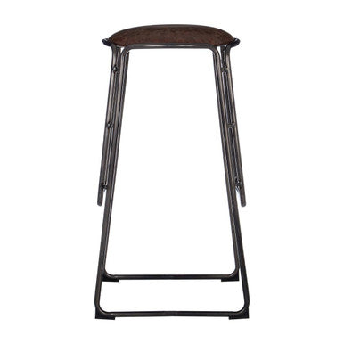 Orsina Dalston Mocha Bar Stool – Industrial Gunmetal Metal Legs