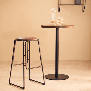 Orsina Dalston Mocha Bar Stool – Industrial Gunmetal Metal Legs
