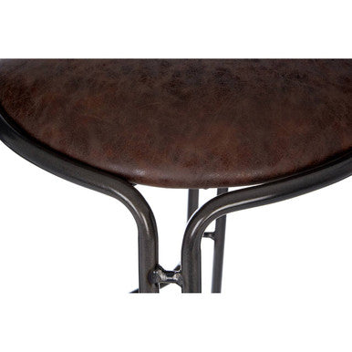 Orsina Dalston Mocha Bar Stool – Industrial Gunmetal Metal Legs