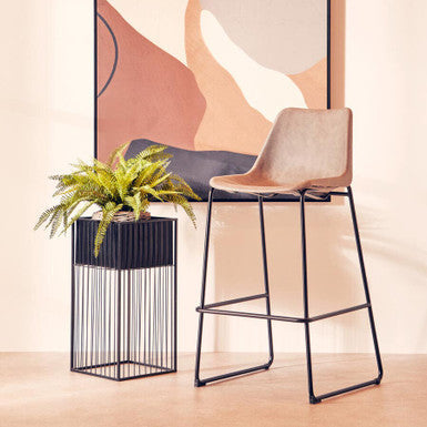 Orsina Dalston Ash Bar Chair – Modern Wood Stool with Angled Legs
