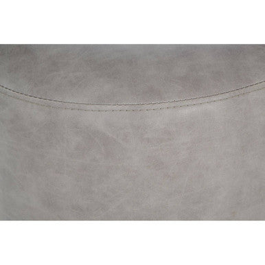 Orsina Dalston Ash Grey Faux Leather Pouffe – Modern Accent Stool