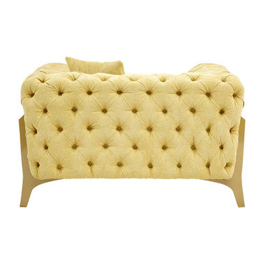 Orsina Esme Tufted Armchair – Pistachio Green Fabric & Natural Wood