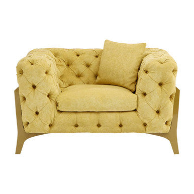 Orsina Esme Tufted Armchair – Pistachio Green Fabric & Natural Wood