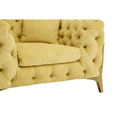 Orsina Esme Tufted Armchair – Pistachio Green Fabric & Natural Wood