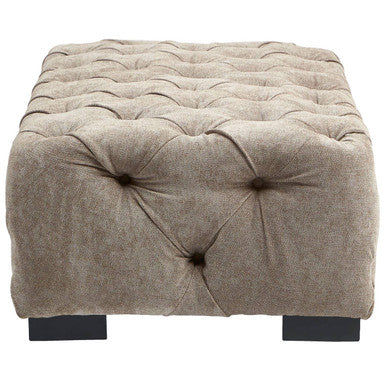Orsina Fenton Natural Fabric Tufted Rectangular Footstool | Ottoman
