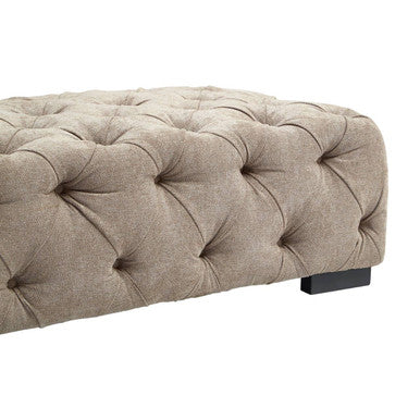 Orsina Fenton Natural Fabric Tufted Rectangular Footstool | Ottoman