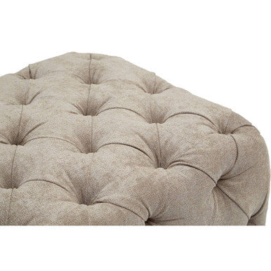 Orsina Fenton Natural Fabric Tufted Rectangular Footstool | Ottoman