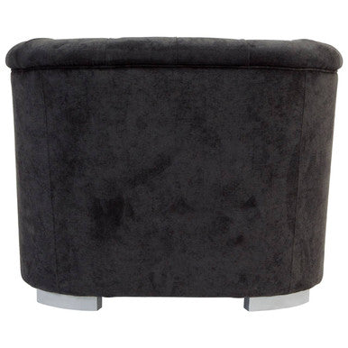 Orsina Fenton Black Fabric Armchair – Tufted Pine Frame Accent Chair