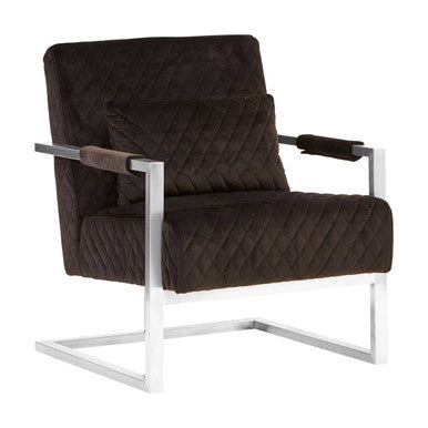 Orsina Gatsby Black Fabric Armchair – Quilted Vintage Accent Chair