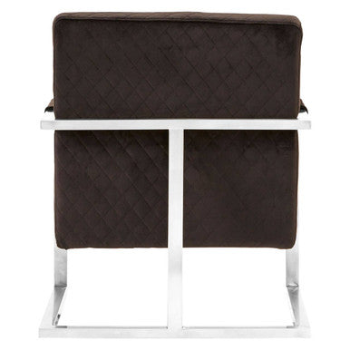 Orsina Gatsby Black Fabric Armchair – Quilted Vintage Accent Chair