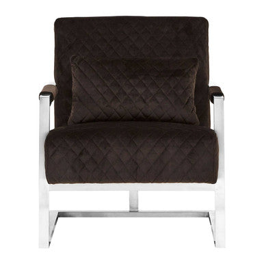 Orsina Gatsby Black Fabric Armchair – Quilted Vintage Accent Chair