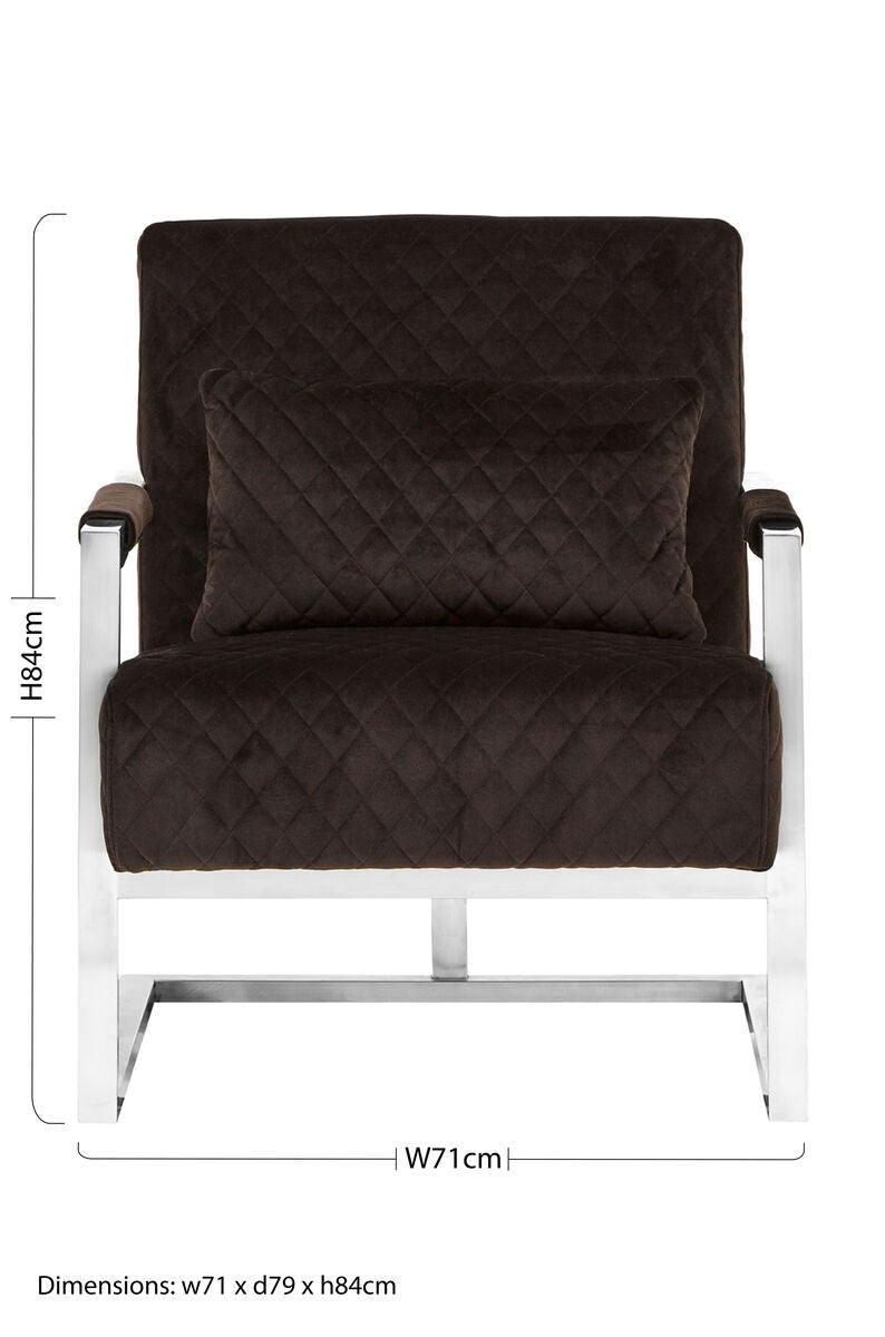 Orsina Gatsby Black Fabric Armchair – Quilted Vintage Accent Chair
